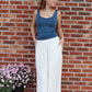 Linen Blend Cropped Pants