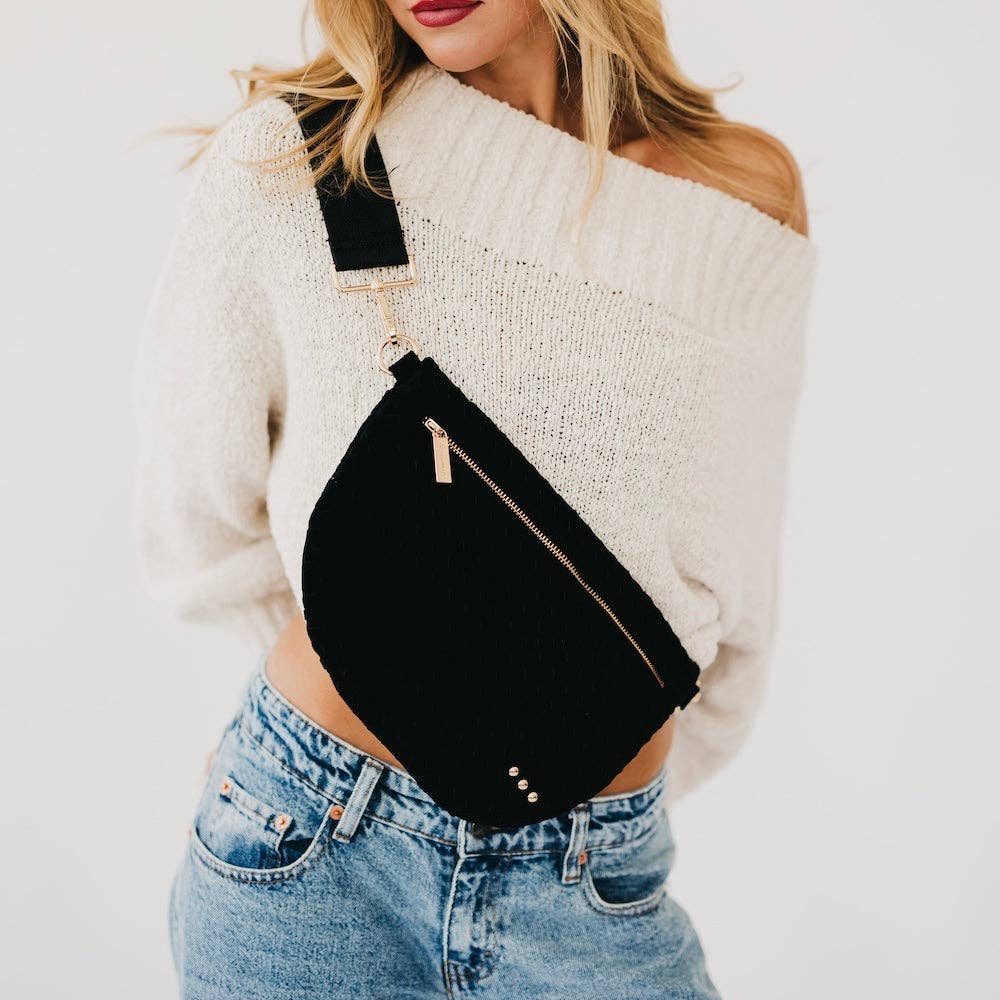 Suede Westlyn Woven Bum Bag: Suede Chocolate