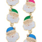 Pearl Studded Santa Face Earrings in Red/Green/Blue/White