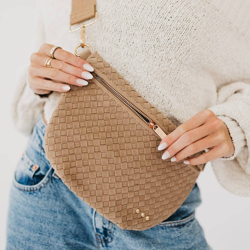 Suede Westlyn Woven Bum Bag: Suede Chocolate