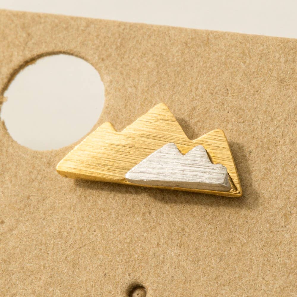 Two Toned Mountain Stud Earrings: G