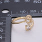 Adjustable Gold Initial Ring With CZ R370~R395: C