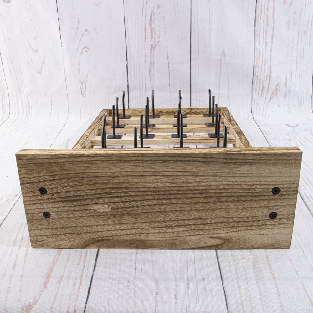 Wood Jewelry Card Display Stand With Twenty Hooks: LT