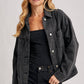DENIM BUTTON DOWN OVERSIZED JACKET: LT.WASH / S