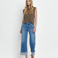 Vervet High Rise Cuffed Wide Leg Jeans