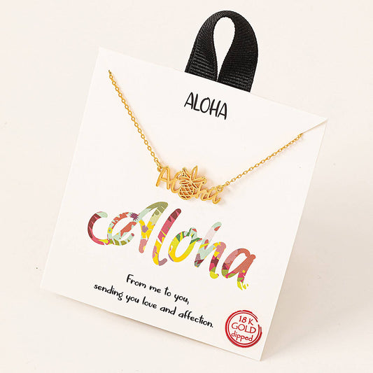 Pineapple Aloha Pendant Necklace