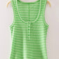 Key Lime Stripe Henley Tank Top
