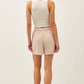 Linen Blend Shorts- Hazelnut