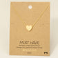Brushed Heart Pendant Necklace: Gold