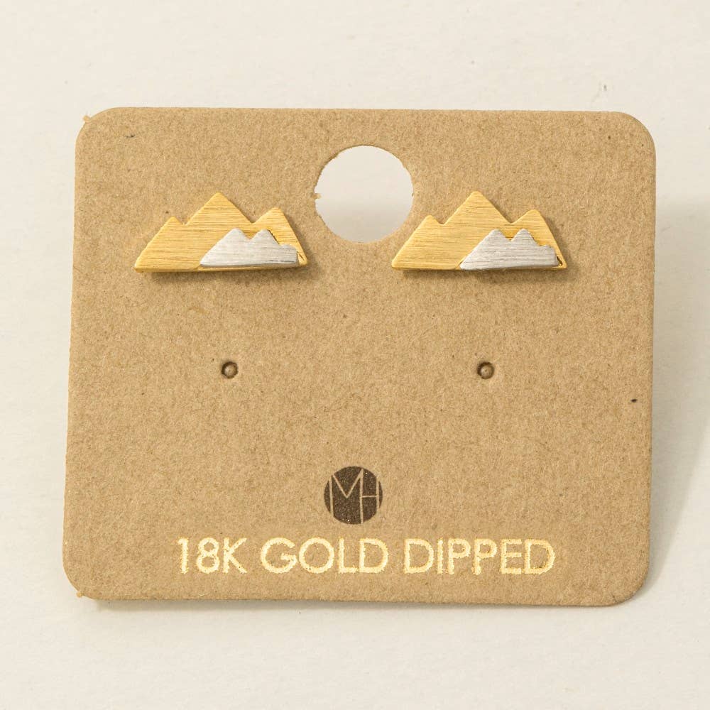 Two Toned Mountain Stud Earrings: G