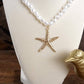 Sea Life Pearl Necklace with Starfish Statement Pendant
