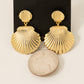 Gold Dipped Seashell Dangle Earrings