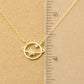 Gold Dipped Studded Star Orbit Pendant Necklace