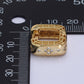 24K Gold Filled Clear Quatrefoil CZ Square Huggies Earrings | AB196