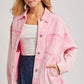 DENIM BUTTON DOWN OVERSIZED JACKET: LT.WASH / S