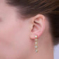 24K Gold Filled 20mm Geometric CZ Bezel Drop Stud Earrings in Gold & Silver | AB678 AB679: Gold