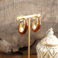 Golden Ember – Sculptural Acrylic Hoop Earrings: Turquoise