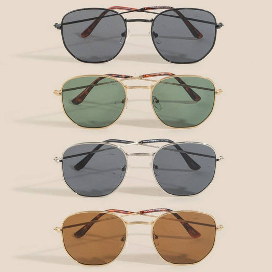 Twelve Piece Thin Metallic Frame Fashion Sunglasses: ASSORTED