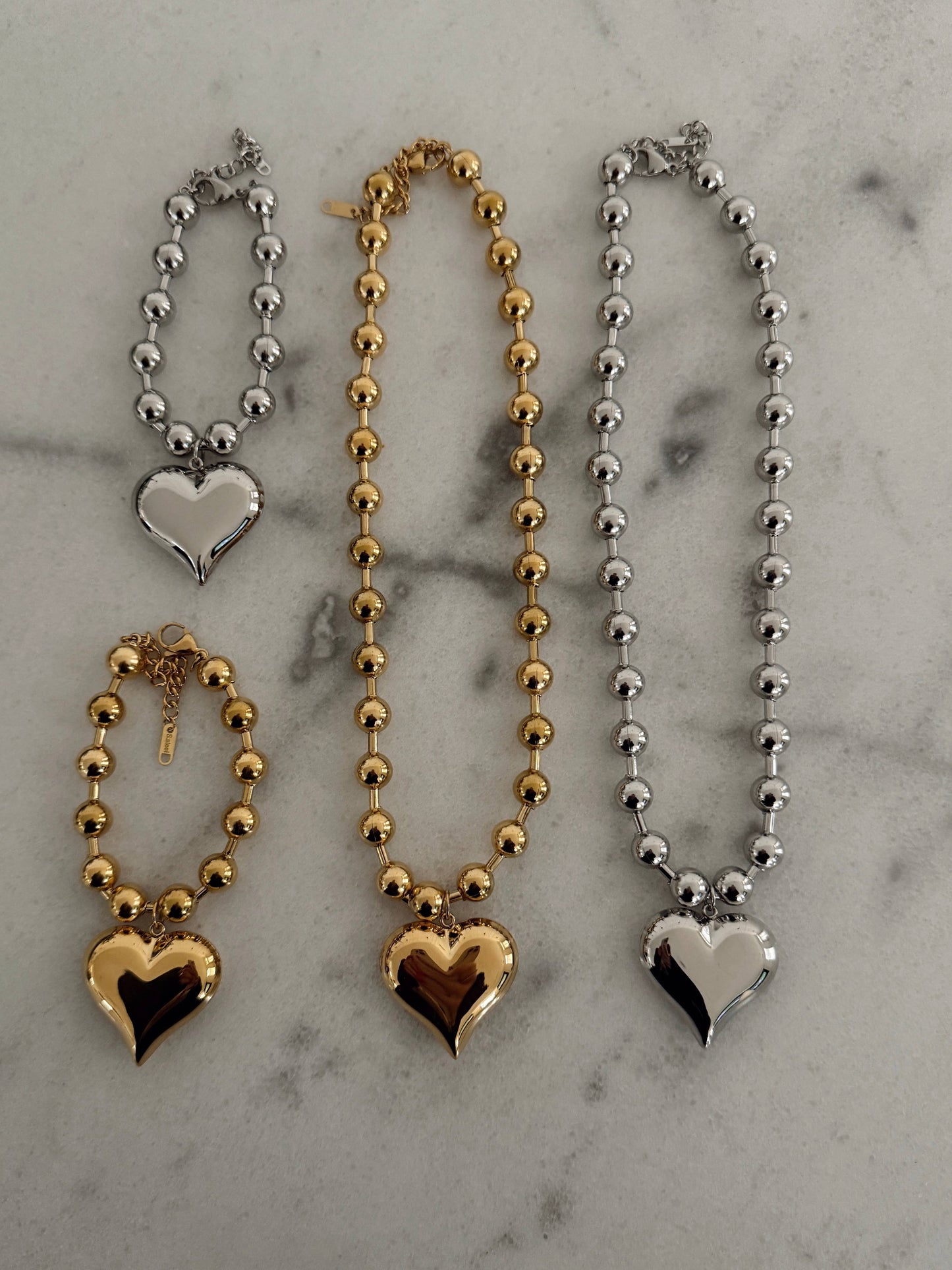 Silver Bubble Heart Bracelet