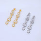 24K Gold Filled 20mm Geometric CZ Bezel Drop Stud Earrings in Gold & Silver | AB678 AB679: Gold