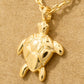 Gold Dipped Turtle Pendant Necklace: G