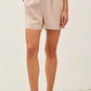 Linen Blend Shorts- Hazelnut