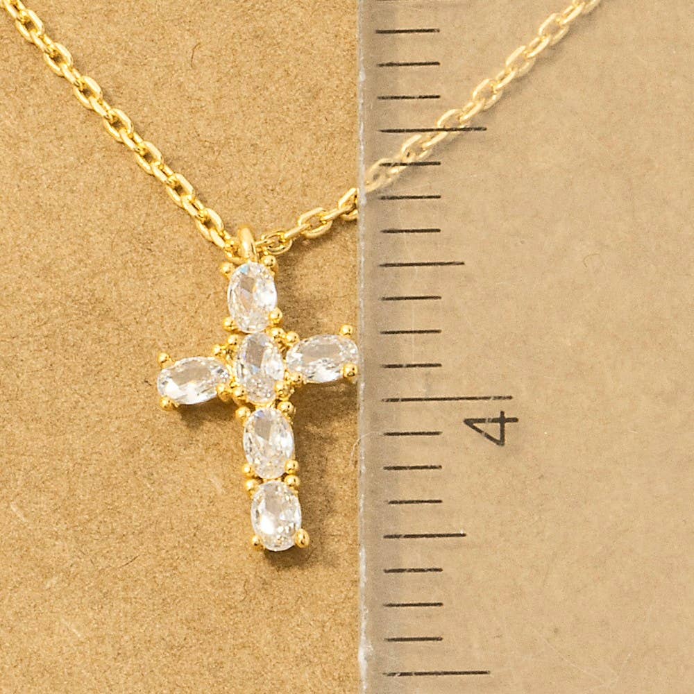 CZ Cross Pendant Necklace