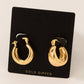 Gold Dipped Beveled Latch Hoop Earrings