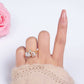 24K Gold Filled Clear CZ Baguette Teardrop Round Ring | O847