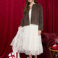 FAUX FUR OPEN FRONT JACKET (PREORDER): CREAM