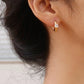 Adhara 18K Gold Non-Tarnish CZ Huggie Earrings: Yellow Gold / Square