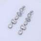 24K Gold Filled 20mm Geometric CZ Bezel Drop Stud Earrings in Gold & Silver | AB678 AB679: Gold