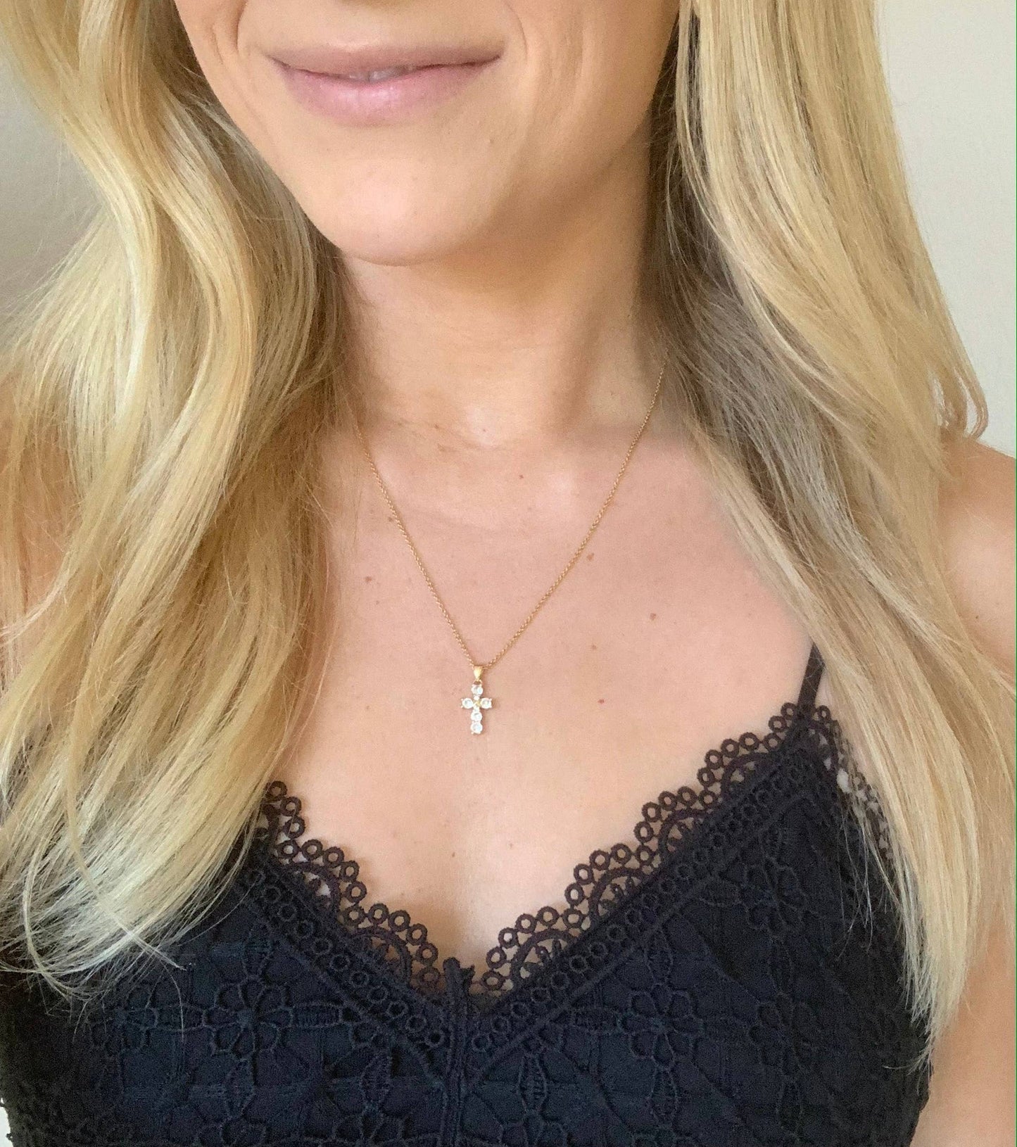 Crystal Cross Diamond Necklace