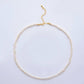 18K Gold Filled 4mm Dainty Rice Seed Freshwater Pearl Necklace 14.9 Inches long | WA-A3475