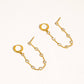 Daffira 18K Gold Non-Tarnish Crystal Chain Link Earrings: Yellow Gold