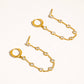 Daffira 18K Gold Non-Tarnish Crystal Chain Link Earrings: Multi-Colored