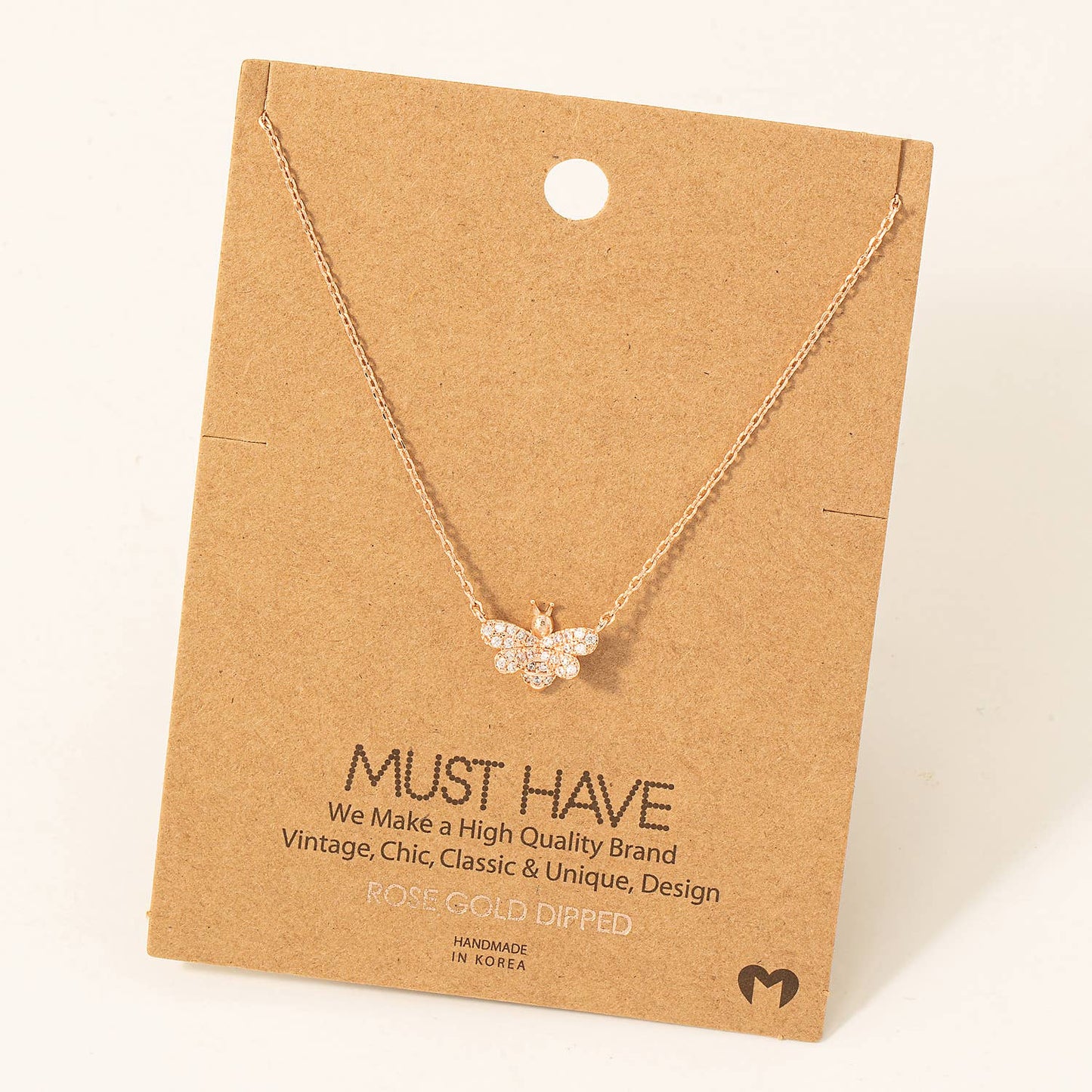Pave Bee Pendant Necklace: G