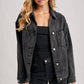 DENIM BUTTON DOWN OVERSIZED JACKET: LT.WASH / S