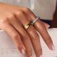 Greyson 18K Gold Non-Tarnish Two-Tone Crystal Band Ring: Multi-Colored