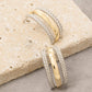 Gold Dipped Two Tone Layer Rope Pattern Drop Earrings