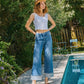 Vervet High Rise Cuffed Wide Leg Jeans
