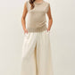 Linen Blend Cropped Pants