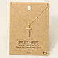 Gold Dipped Cz Pave Cross Pendant Necklace: G