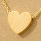 Brushed Heart Pendant Necklace: Gold
