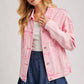DENIM BUTTON DOWN OVERSIZED JACKET: LT.WASH / S