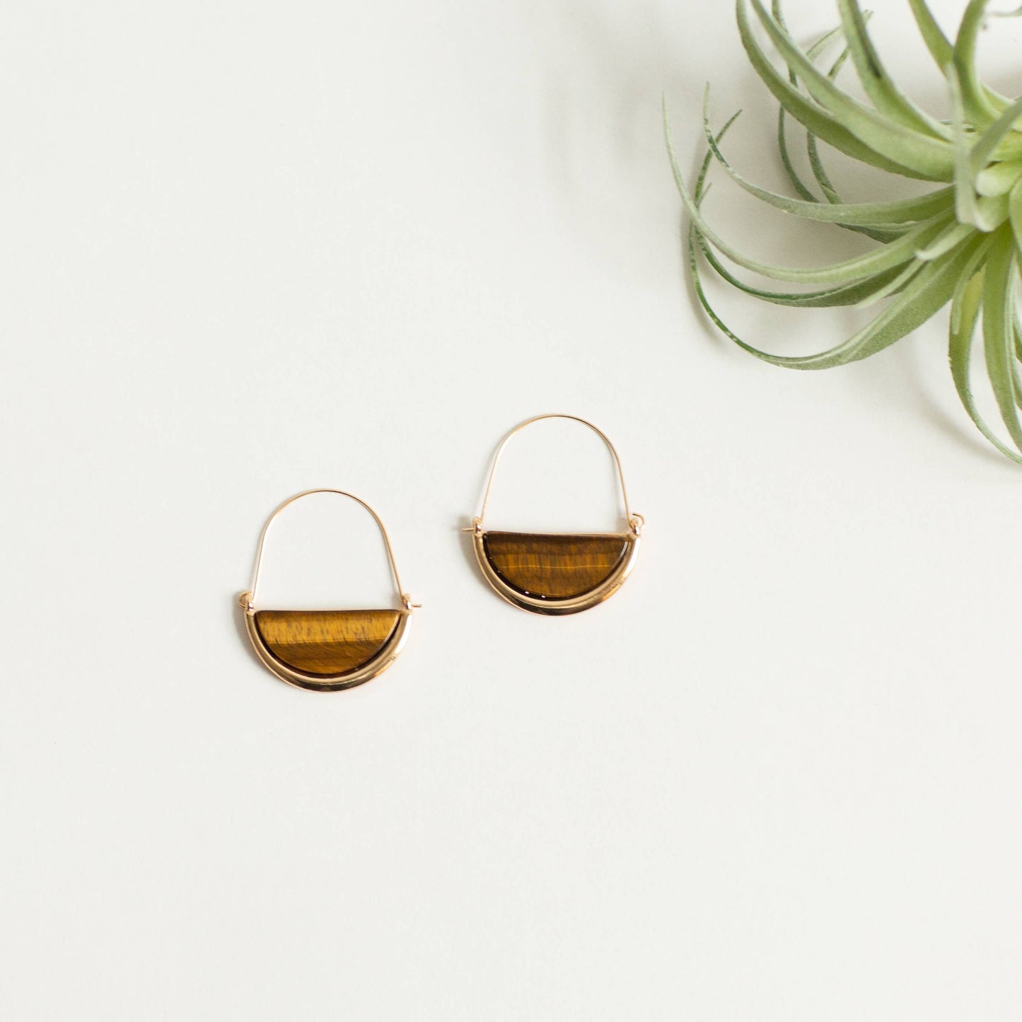 Chloe Earring Hoop Tiger Eye