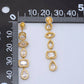 24K Gold Filled 20mm Geometric CZ Bezel Drop Stud Earrings in Gold & Silver | AB678 AB679: Gold