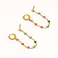 Daffira 18K Gold Non-Tarnish Crystal Chain Link Earrings: Yellow Gold