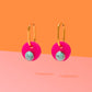 Deco Glam Medallion Oval Hoops Pink