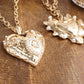 Heartbound Muse – Long Heart Necklace in Gold & Pearls: Spiky